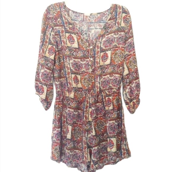 Wild Pearl Bohemian Patchwork Romper Size XS - Picture 1 of 6